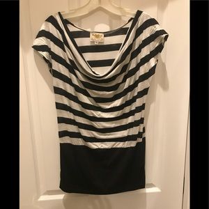 Blk/Wh Cotton GIRL TALK Sz XL top